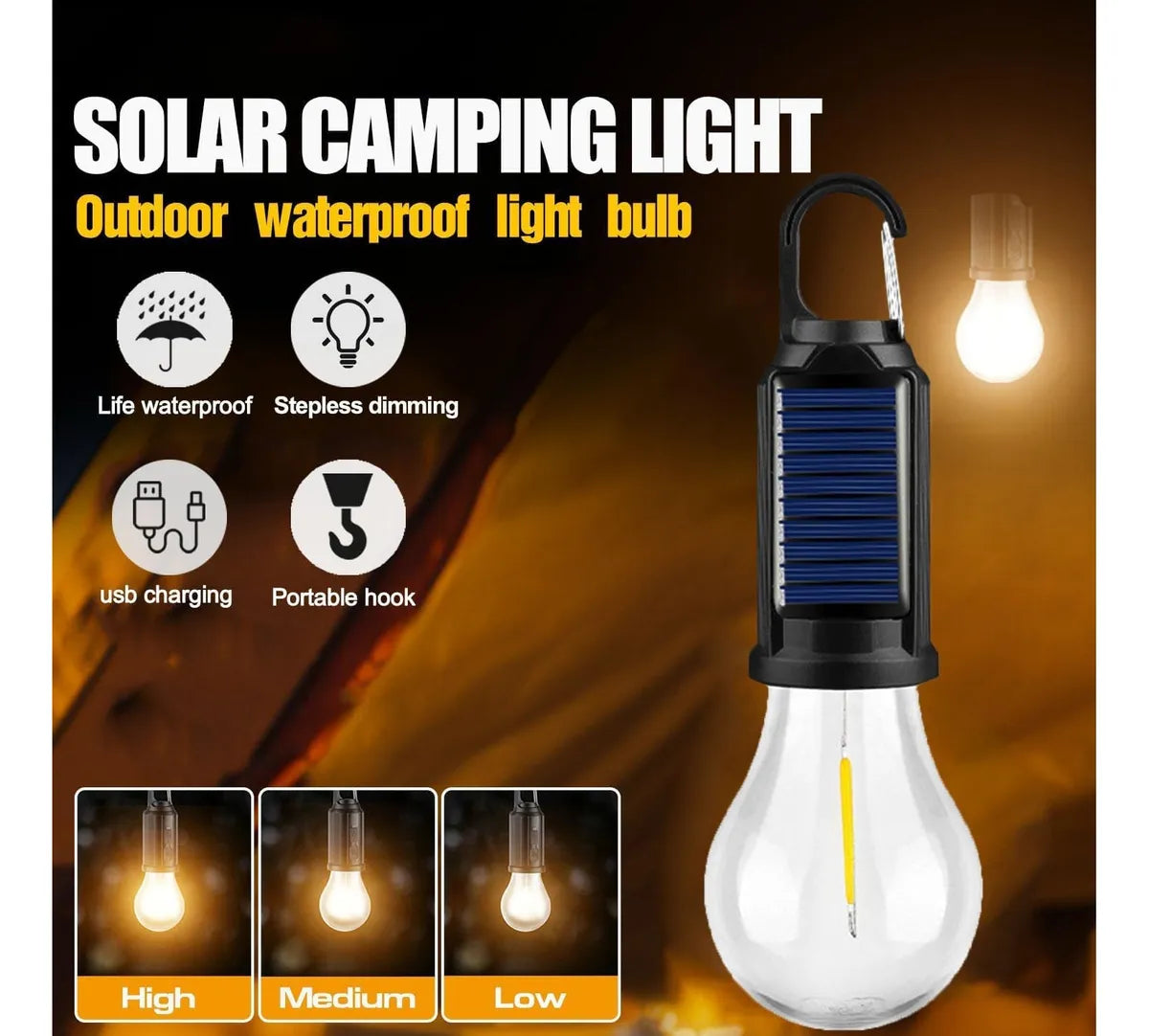 Ampolleta Solar Recargable Usb